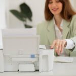 Epson printers on display at a reseller store in the UAE