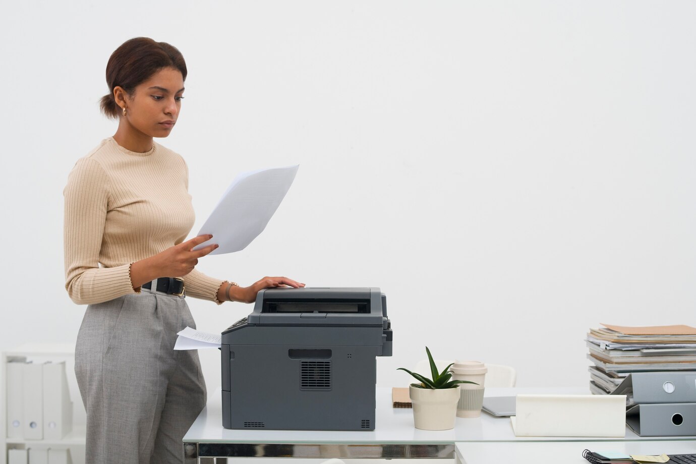 Epson printer reseller in Africa displaying genuine Epson printer models in store