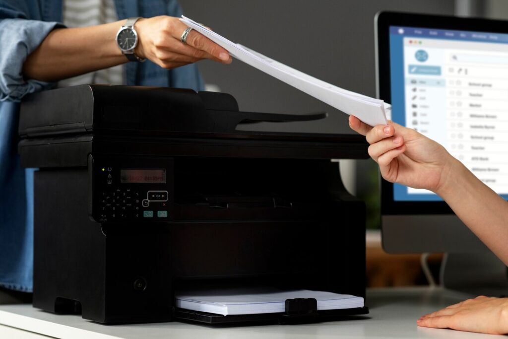 Epson printer being used in an office in Syria for document printing