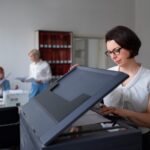 Modern Epson printer setup in a business office in Russia